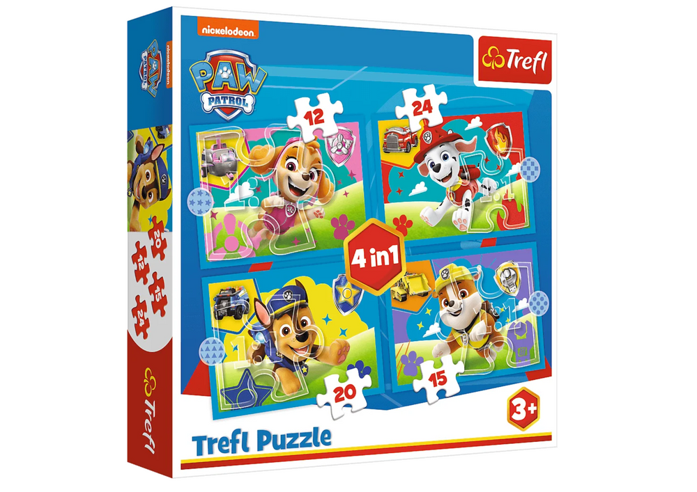 Puzzle Tlapková patrola Běžící pejsci 4v1 Trefl