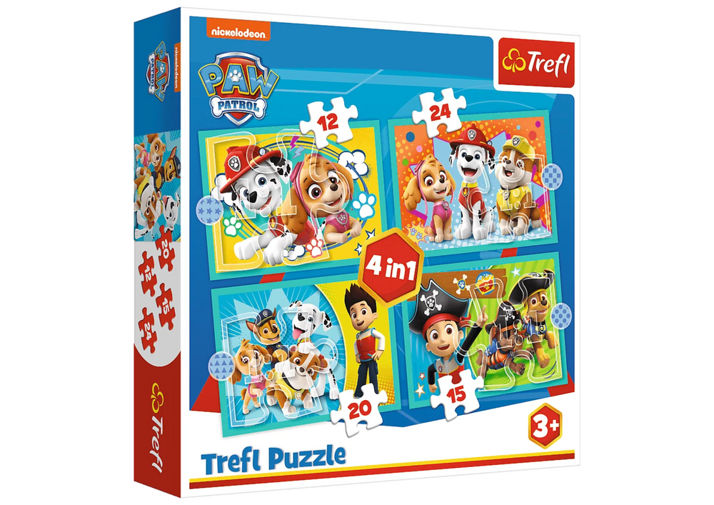 Puzzle Tlapková patrola Veselá parta 4v1 Trefl