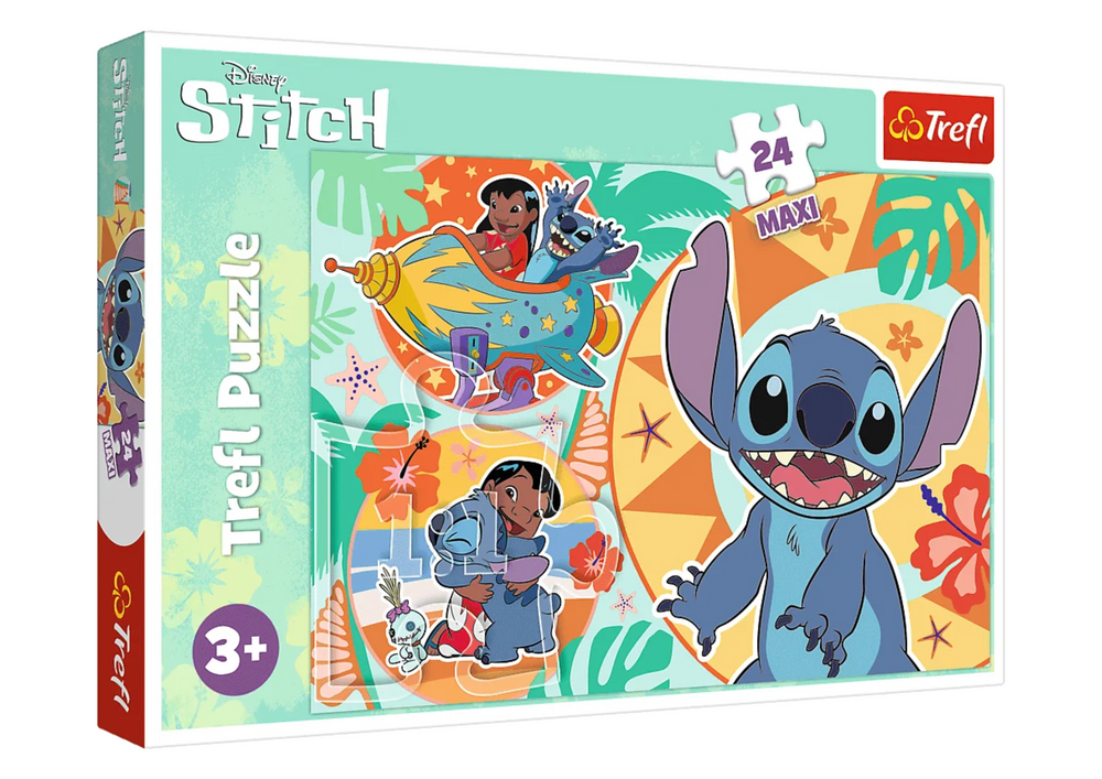 Puzzle Veselý den Lilo a Stitch 24 maxi dílků Trefl