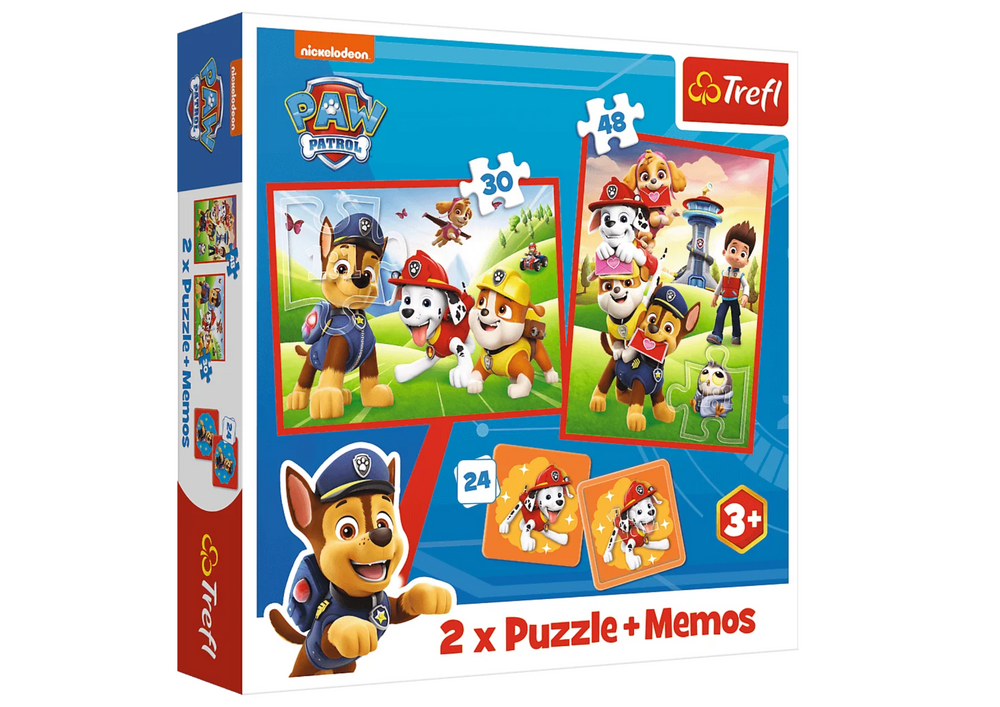 Puzzle a Pexeso Tlapková patrola Psi tým v akci 2v1 Trefl - Obrázek 2