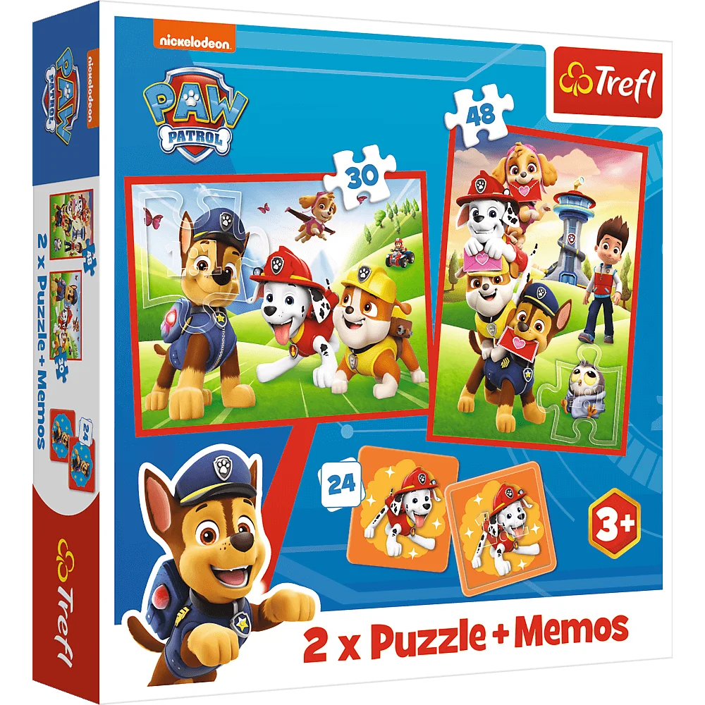 Puzzle a Pexeso Tlapková patrola Psi tým v akci 2v1 Trefl