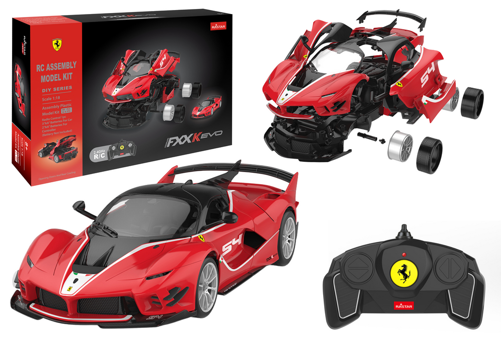 RASTAR Stavebnice Ferrari FXXK EVO na dálkové ovládání 1:18 Rastar 88 dílů červené