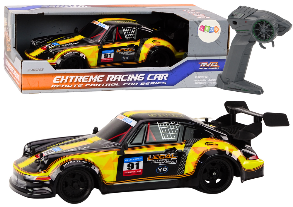 RC Auto na dálkové ovládání 1:16 gumové kola drift žluté