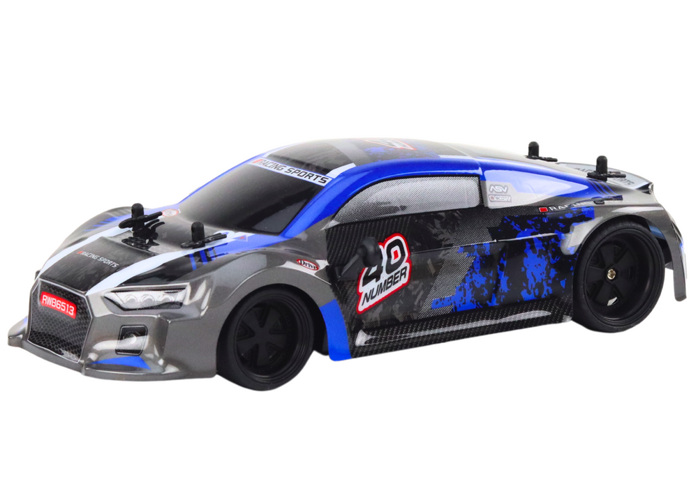 RC Auto na dálkové ovládání 1:18 gumová kola drift modré - Obrázek 2