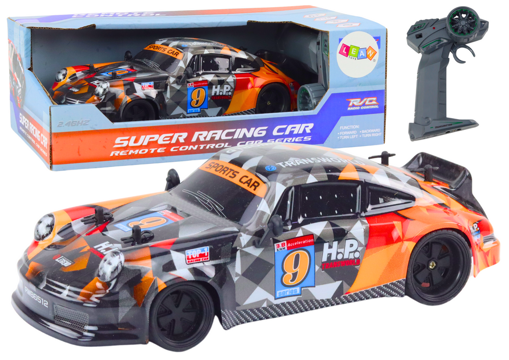 RC auto na dálkové ovládání 1:18 s gumovými koly Drift oranžové - Obrázek 2