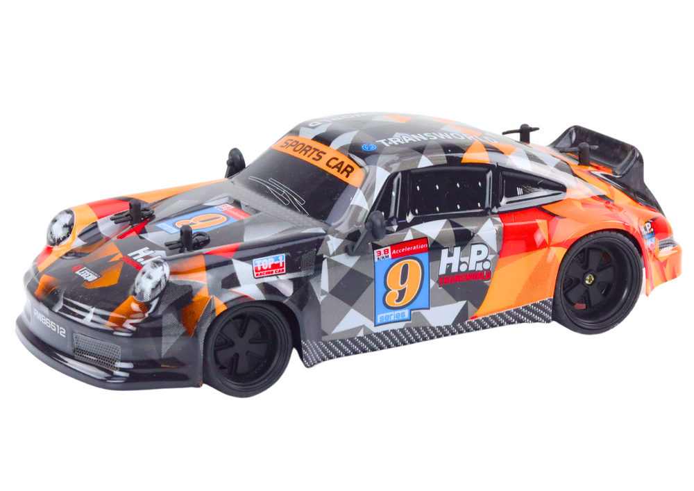 RC auto na dálkové ovládání 1:18 s gumovými koly Drift oranžové