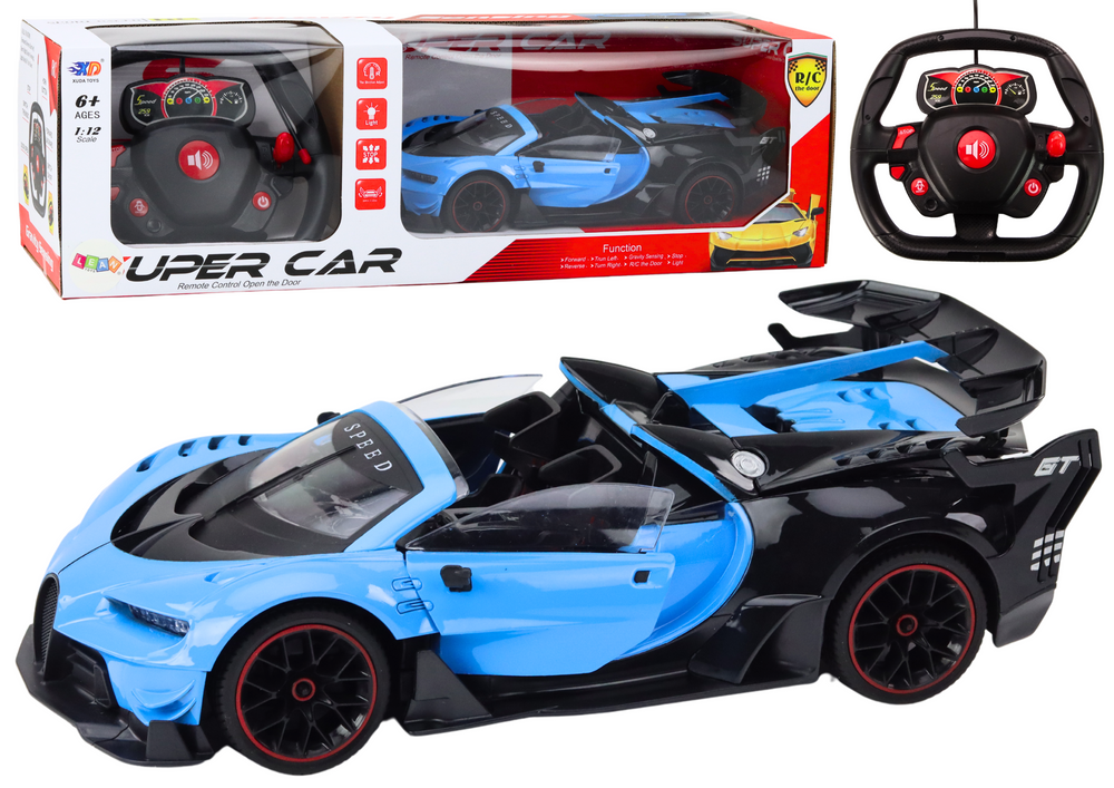 RC sportovní auto 1:12 s otevíracími dveřmi modré