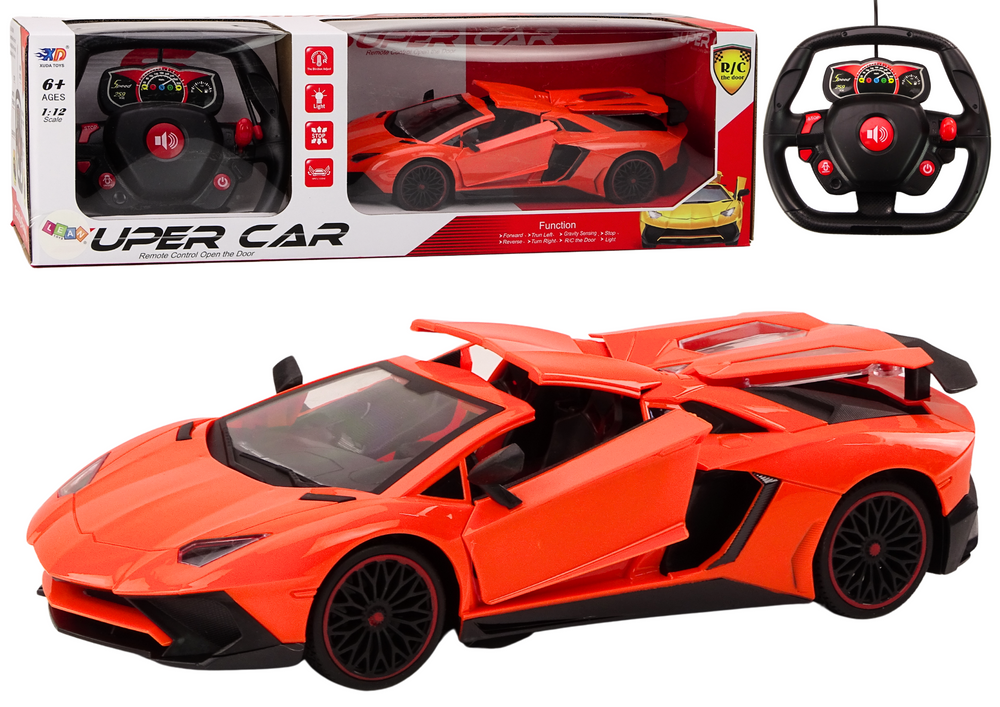 RC sportovní auto 1:12 s otevíracími dveřmi oranžové