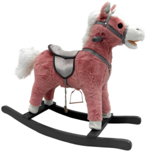 Růžový kůň na pražcích 74 cm se zvuky