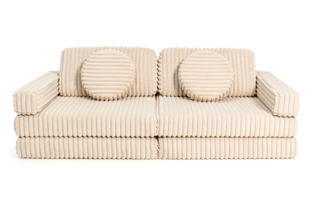 SHAPPY Dětská rozkládací pěnová pohovka SHAPPY PLAY manšestr WAFFLE Barva: Cream Beige