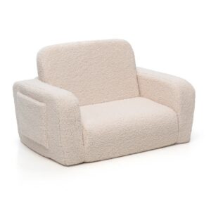 SHAPPY SHAPPY Dětské rozkládací pěnové křeslo LUMI TEDDY Barva: Soft Cream