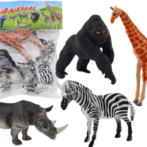 Sada afrických zvířecích figurek 4 kusy žirafa gorila