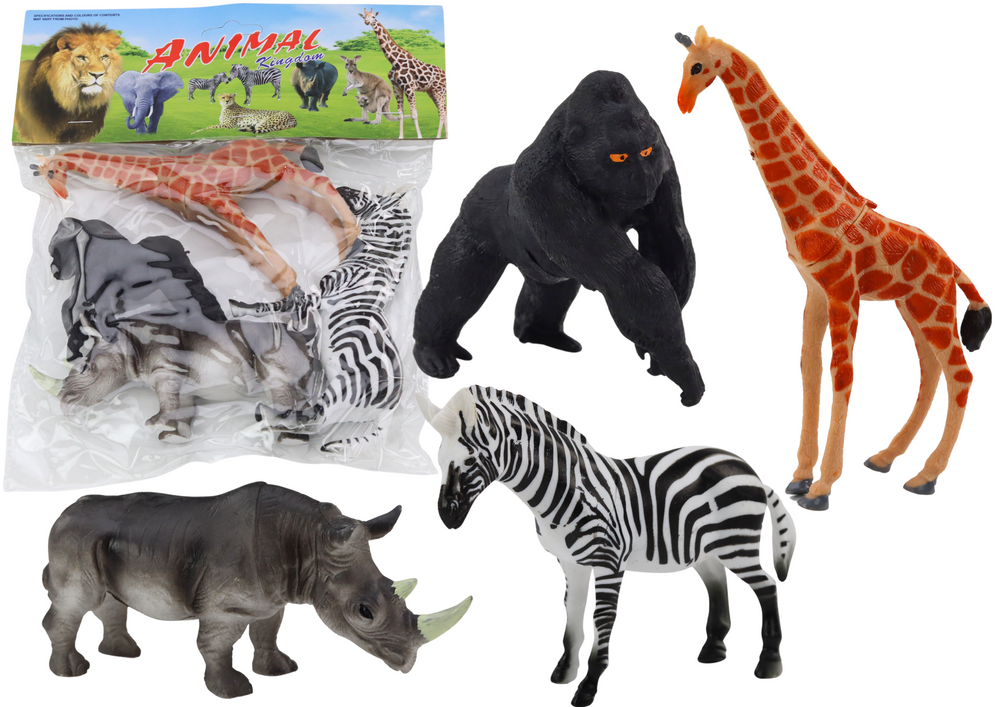 Sada afrických zvířecích figurek 4 kusy žirafa gorila