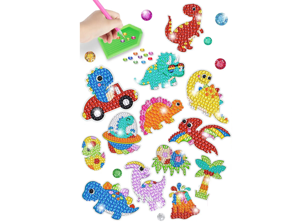 Sada diamantových samolepek dinosauři DIY - Obrázek 2