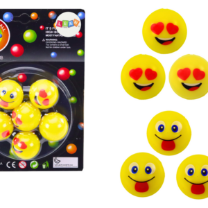 Sada gumových míčků emoji žluté