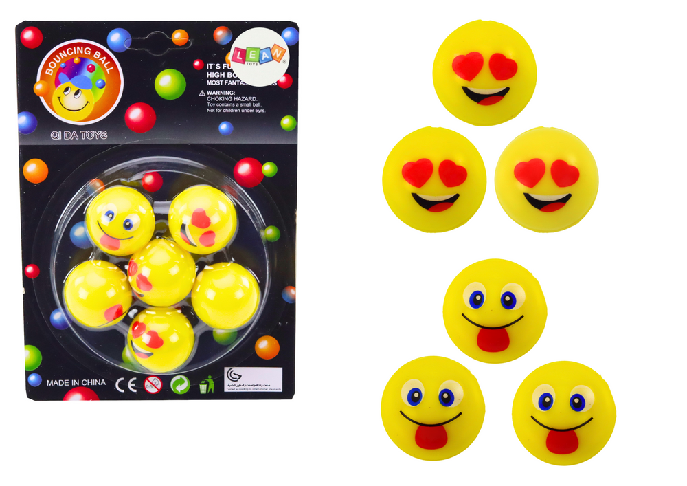 Sada gumových míčků emoji žluté