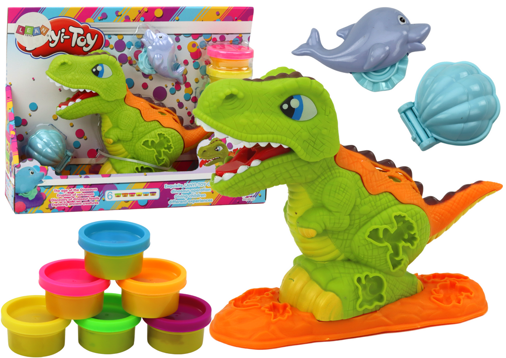 Sada modelíny dinosaurus 6 barev formy delfínek mušle