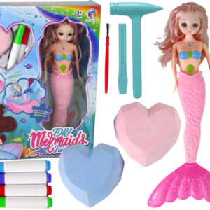 Sada na vykopávky DIY Mořská víla s poklady růžová