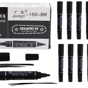 Sada oboustranných voděodolných černých fixů 10 ks