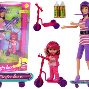 Sada panenek Lucy se skateboardem fialová