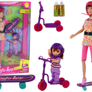 Sada panenek Lucy se skateboardem růžová