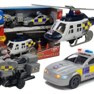 Sada policejní vozidla - helikoptéra