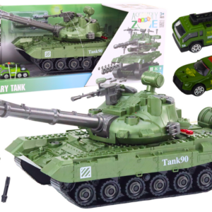 Sada pro rozložení vojenské vozidlo DIY tank zelený se zvuky a autíčky