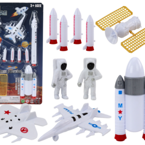 Sada vesmírných figurek Astronauti a rakety 11 ks