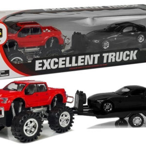 Sada vozidel Červený Monster Truck Černý BMW