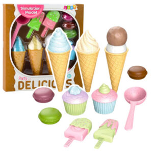Sada zmrzliny a sladkostí Cupcakes Macaroons