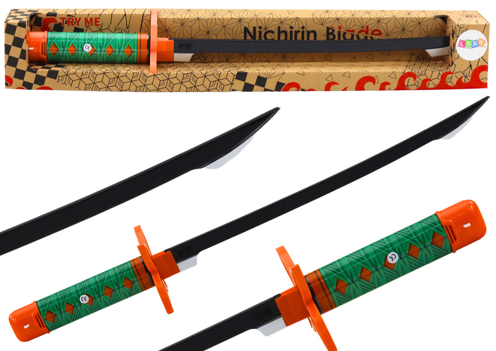 Samurajský meč Nichirin na baterie s pohodlnou rukojetí se zvukem zelený