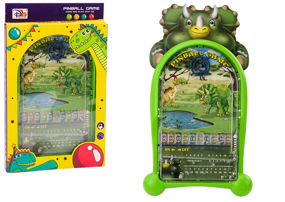 Šikovnostní hra Pinball Dinosauři se stojanem zelená