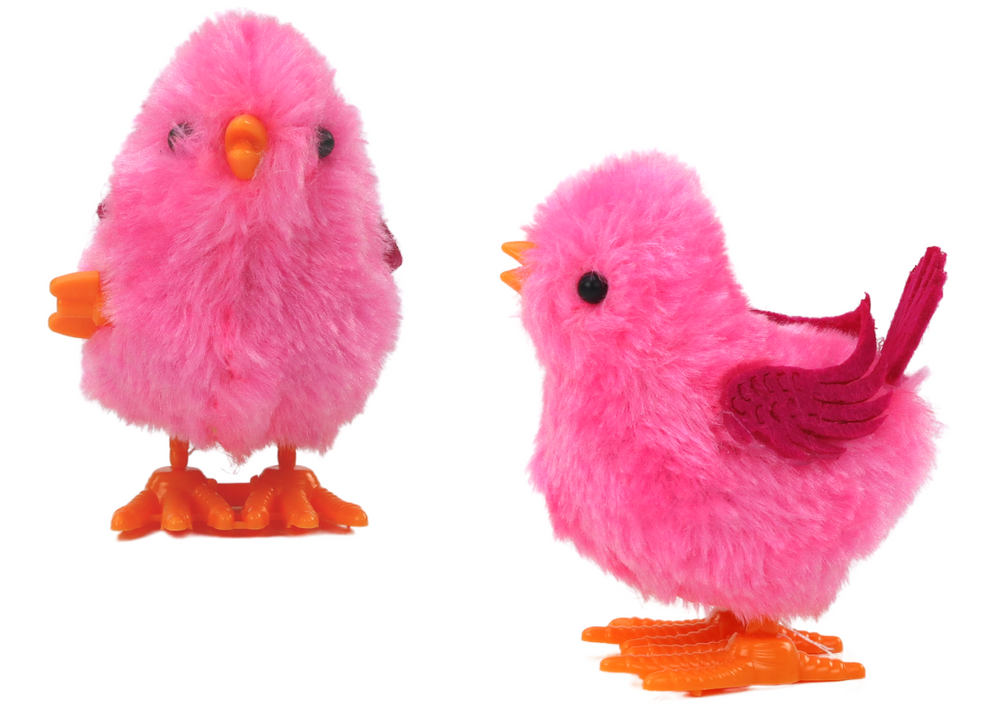 Skákací růžové kuřátko na klíček - hračka figurka - Obrázek 2