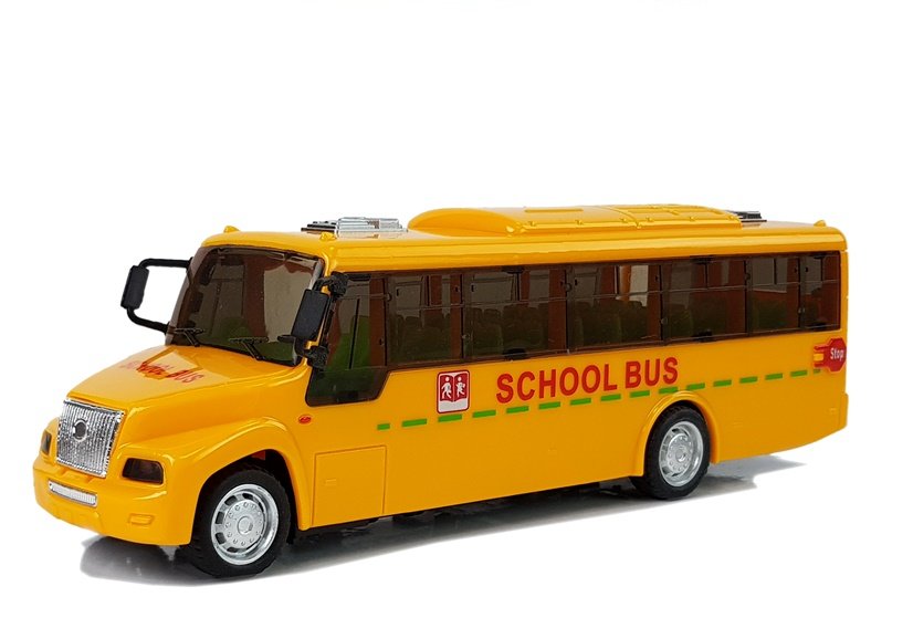 Školní autobus s efekty a třecím pohonem žlutý - Obrázek 2