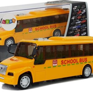 Školní autobus s efekty a třecím pohonem žlutý