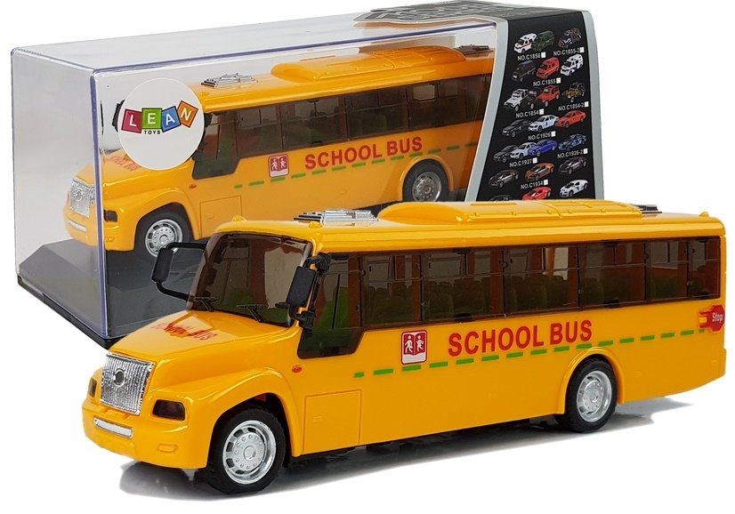 Školní autobus s efekty a třecím pohonem žlutý