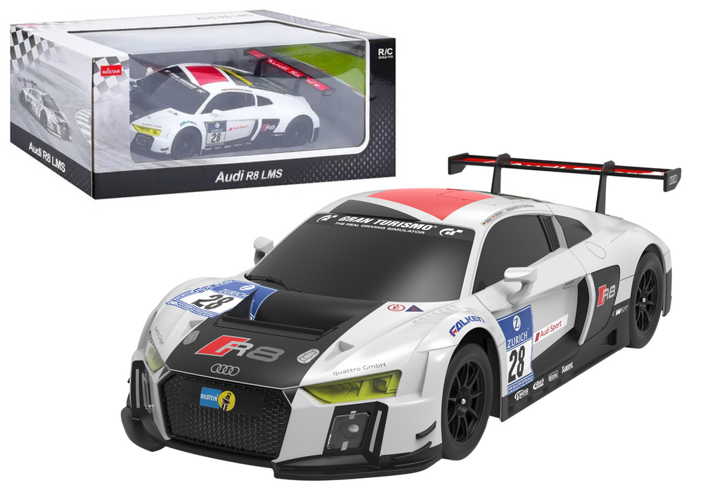 Sportovní autíčko AUDI R8 LMS na dálkové ovládání RC 1:24 bílá černá