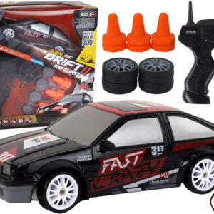 Sportovní autíčko na dálkové ovládání R/C 1:24 s vyměnitelnými koly černé