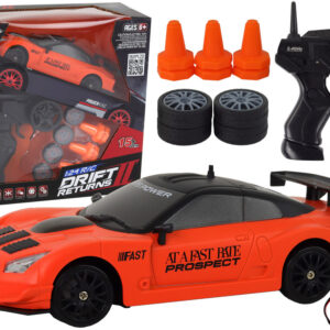 Sportovní autíčko na dálkové ovládání R/C 1:24 s vyměnitelnými koly oranžové