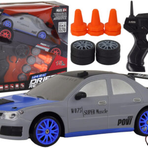 Sportovní autíčko na dálkové ovládání R/C 1:24 s vyměnitelnými koly šedé