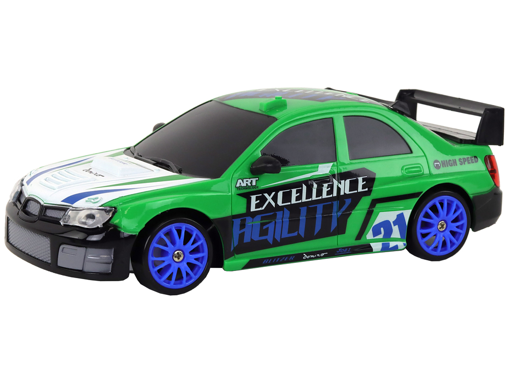 Sportovní autíčko na dálkové ovládání R/C 1:24 s vyměnitelnými koly zelené - Obrázek 2