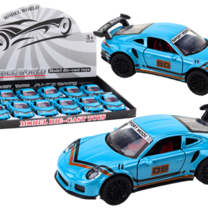 Sportovní auto 1:32 figurka modrý spoiler kovové