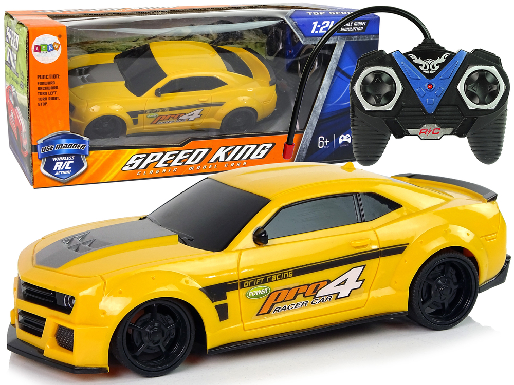 Sportovní auto na dálkové ovládání R/C 1:24 žluté