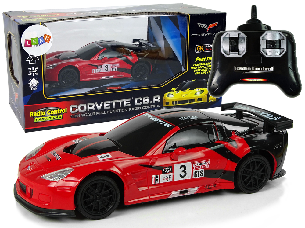 Sportovní auto na dálkové ovládání RC Corvette 1:24 červené
