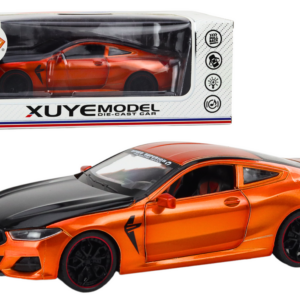 Sportovní kovové auto s třecím pohonem a otevíracími prvky 1:24 oranžové
