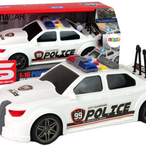 Sportovní policejní auto 1:16 bílé se zvukem