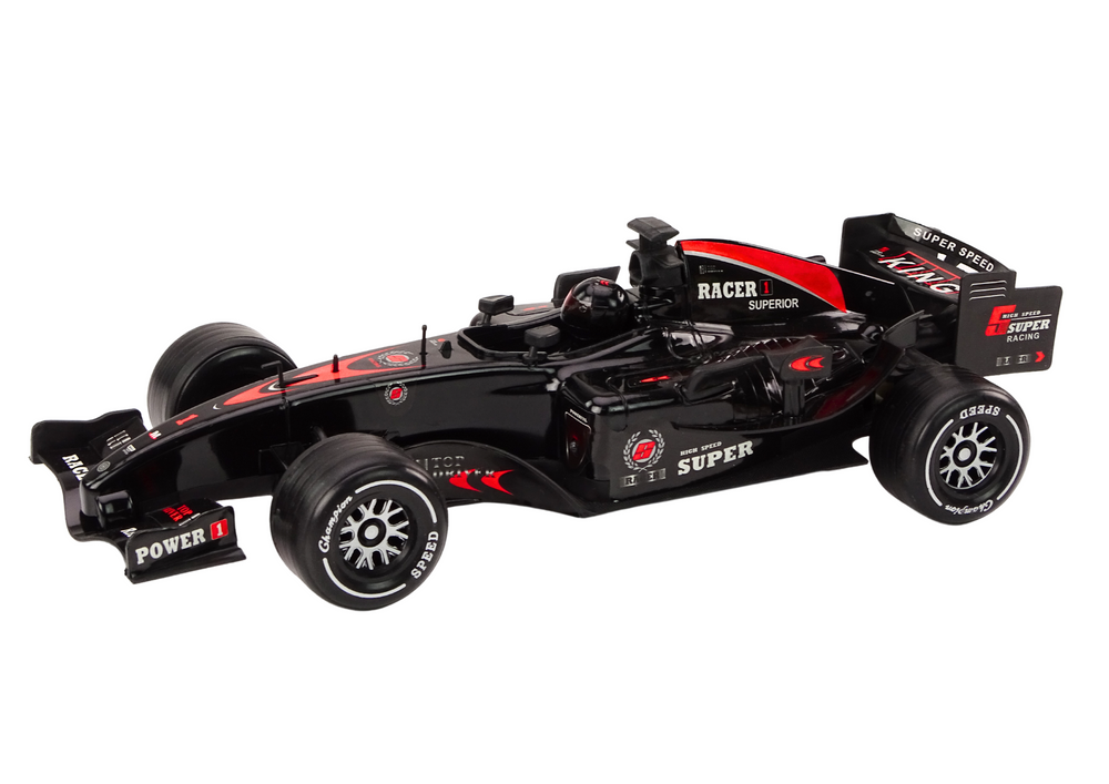 Sportovní závodní auto F1 s pohonem 1:10 černé se zvuky - Obrázek 2