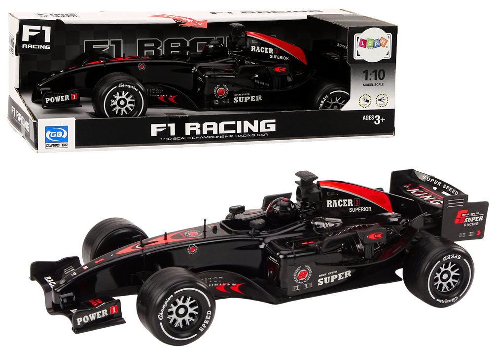 Sportovní závodní auto F1 s pohonem 1:10 černé se zvuky