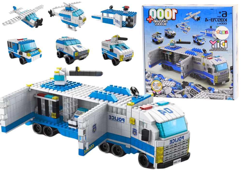 Stavebnice Policejní nákladní auto 6v1 1000 dílků