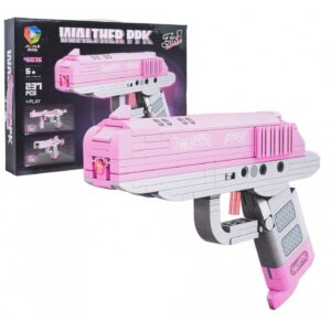 Stavebnice pistole Walther PPK 237 dílků 3v1 růžová